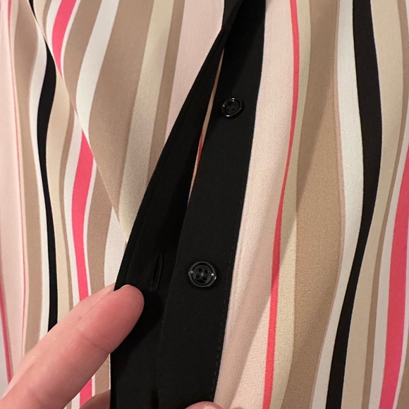 Anne Klein Multi-Colored Stripe Button Up Blouse - Picture 6 of 6